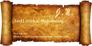 Jedlicska Makabeus névjegykártya